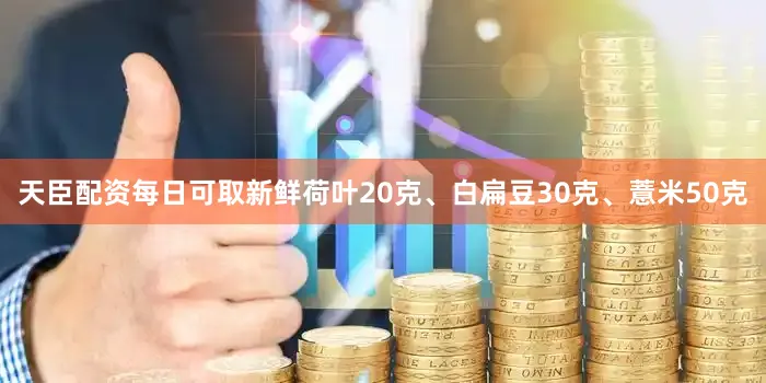 天臣配资每日可取新鲜荷叶20克、白扁豆30克、薏米50克